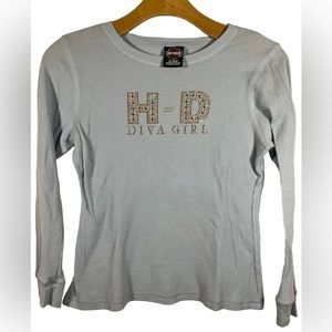 Ladies' Harley-Davidson Blue Embellished LS Thermal (XL)